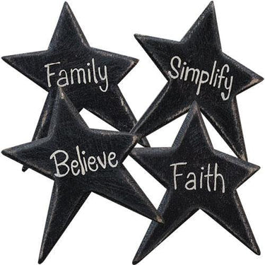 4 Set Black Star Word Magnets - The Fox Decor